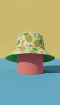 Pineapple splash sun hat with bold color blocking