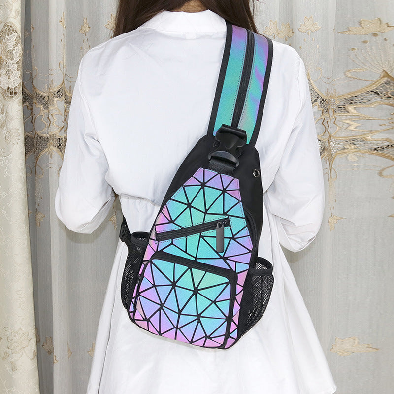 Korean Style Mini Backpack – Cute Geometric Bag for Teen Girls & Students
