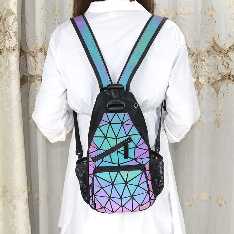 Korean Style Mini Backpack – Cute Geometric Bag for Teen Girls & Students