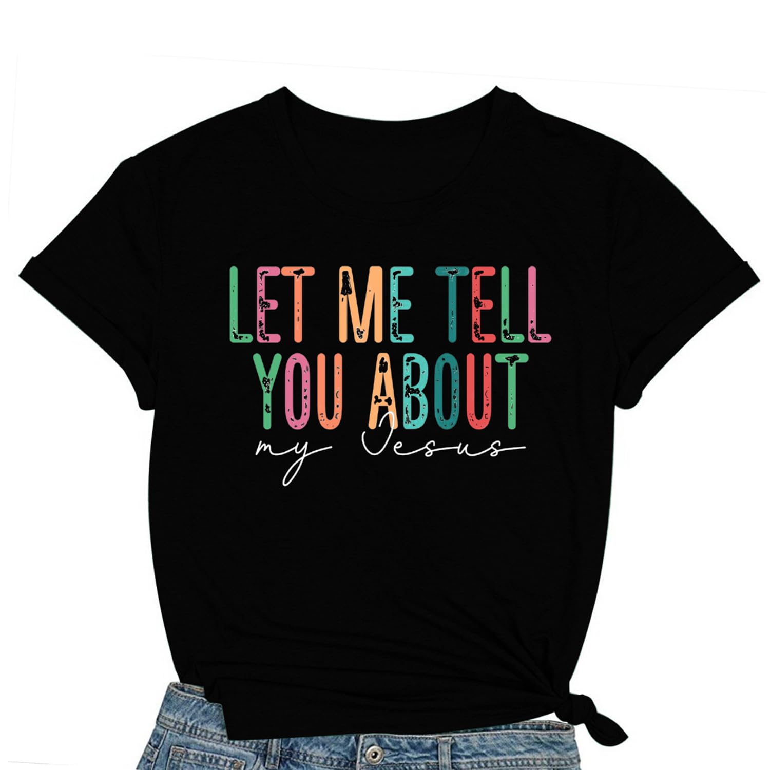 COMIZI Women's 'My Jesus' Christian Tee - Black